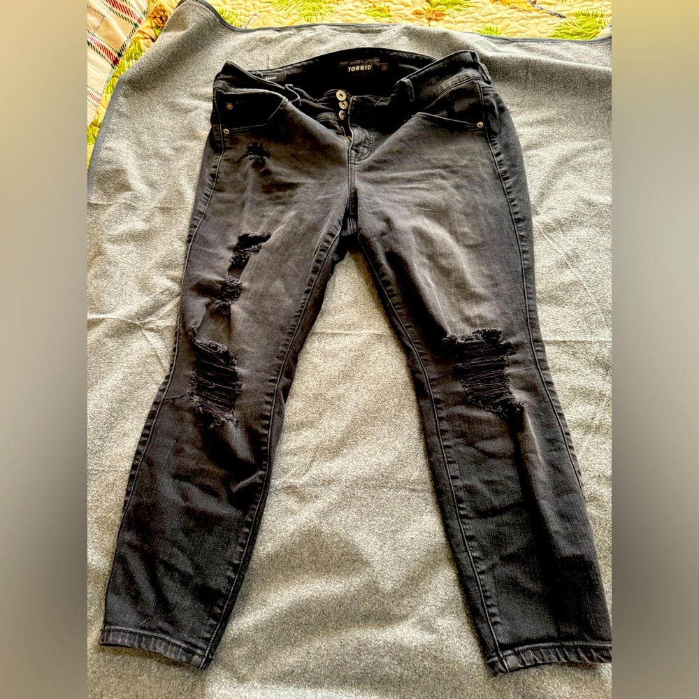 Torrid distressed black jeans